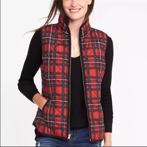NWT Old Navy Plaid Quilted Vest